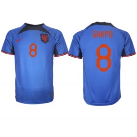 Herren Fußballbekleidung Niederlande Cody Gakpo #8 Auswärtstrikot WM 2022 Kurzarm